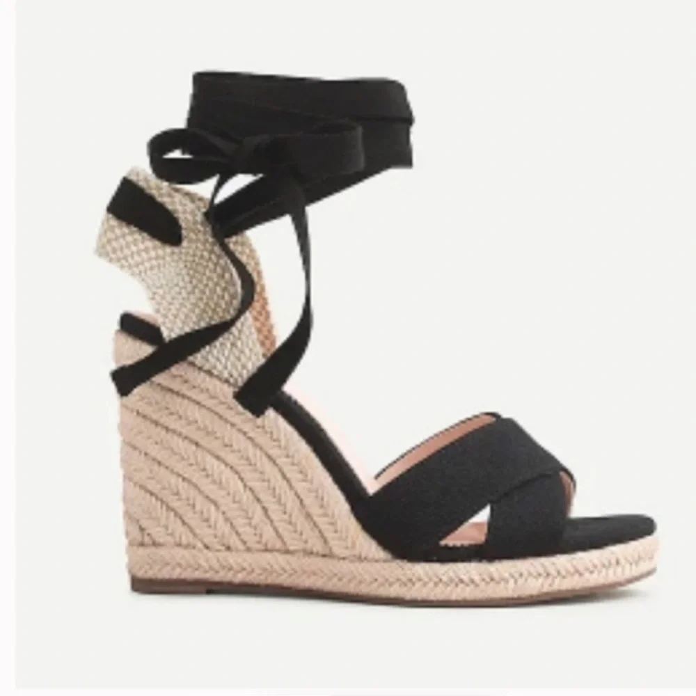 NWT J Crew Lace Up Espadrille Wedges